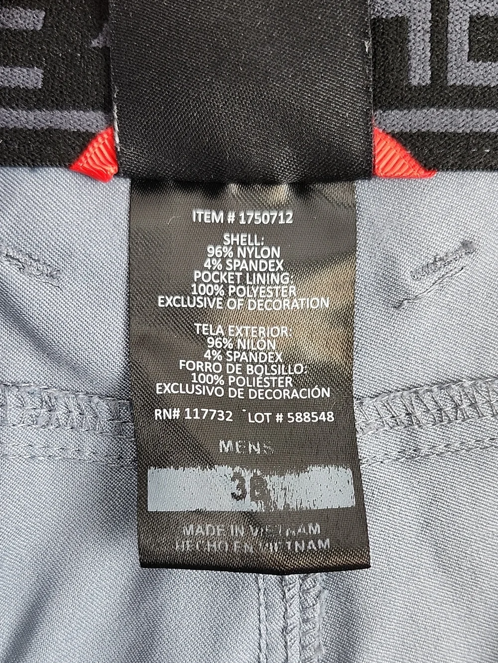 Gerry Mens Gray Outdoor Performance Hiking Shorts Size 38 Integrated Belt